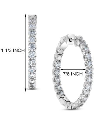 Diamond Inside-Out Hoop Earrings (3 ct. t.w.) in 14k White Gold