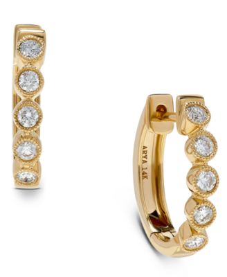 Diamond Bezel Hoop Earrings (3/8 ct. t.w) in 14K Gold