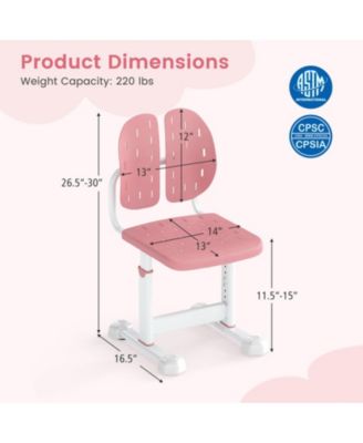 Height-Adjustable Double Back Support Study Chair for Kids 3