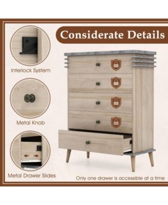 Farmhouse Chest Dresser Tall Storage Drawer Organizer