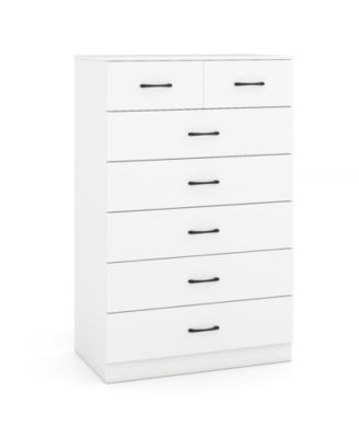 Tall 7-Drawer Dresser with Metal Pulls and Anti-Tip Device