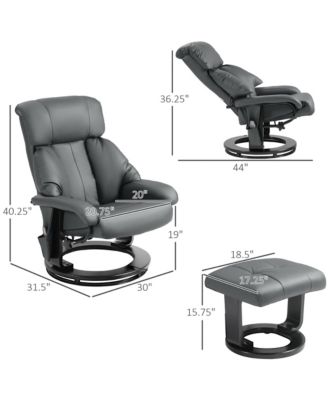 Massage Recliner Chair with Footstool 360degree(s) Swivel Manual Reclining Comfortable and Adjustable