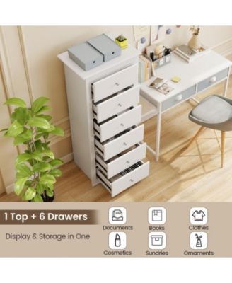 6-Drawer Tall Chest Dresser for Bedroom Storage