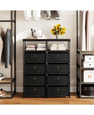 Drawer Storage Dresser with Open Shelves Modern Design