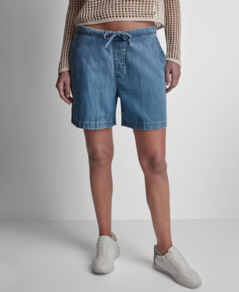 Женские DKNY Jeans Women's Mid-Rise Flowy Relaxed Pull-On Shorts