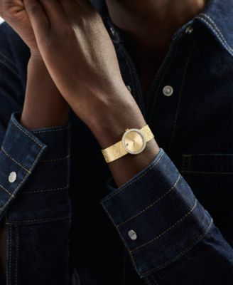 Women's Museum Velura Lab Grown Diamond Swiss Quartz Light Yellow Pvd Steel Watch, 25mm