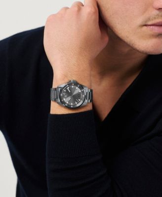 Men's Bold Verso S Swiss Quartz Ionic Plated Grey Steel Watch, 42mm