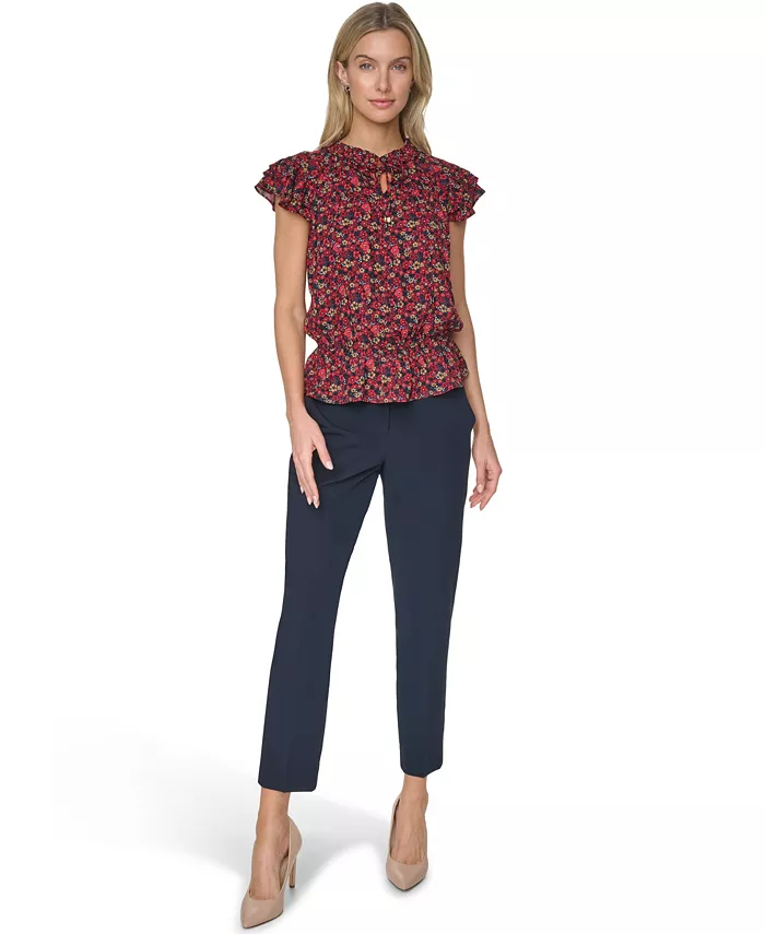 Women's Peplum Flutter-Sleeve Pull-On Blouse - thumbnail 2