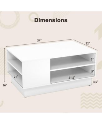 2 Tier Coffee Table with Open Storage Shelves