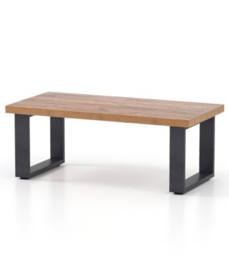 Oak Farmhouse Coffee Table Rustic Thick Top Wood Texture