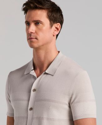 Men's Textured Button Front Shirt