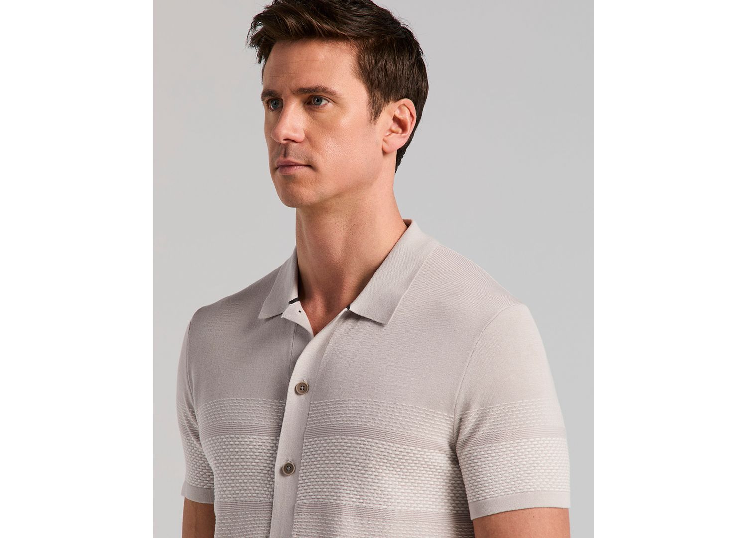 Men's Textured Button Front Shirt