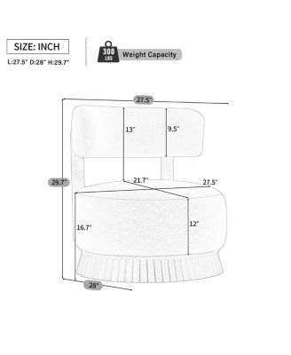 Accent Chair Wide Armless Lounge Chair with Wood Base 1PC