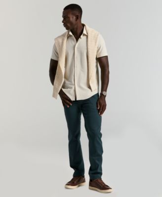 Men's Slim-Fit Stretch Solid Button-Down Seersucker Shirt
