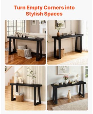 Console Table, 56 in, Modern Desk Behind Couch for Living Room