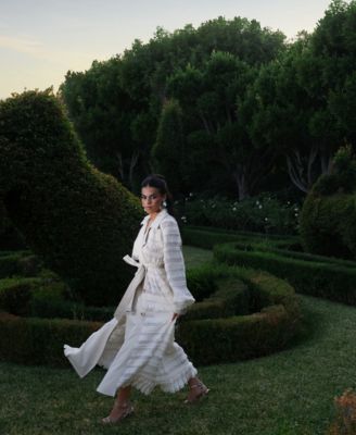 Women's Spread Collar Tulle Trench Coat