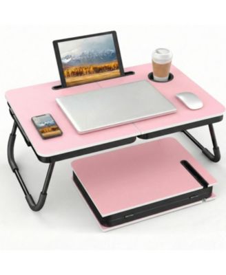 17" Foldable Laptop Bed Desk Tray Table Cup Holder