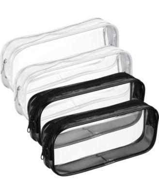 4 pieces Clear PVC Zipper Pouch Travel Makeup Bag