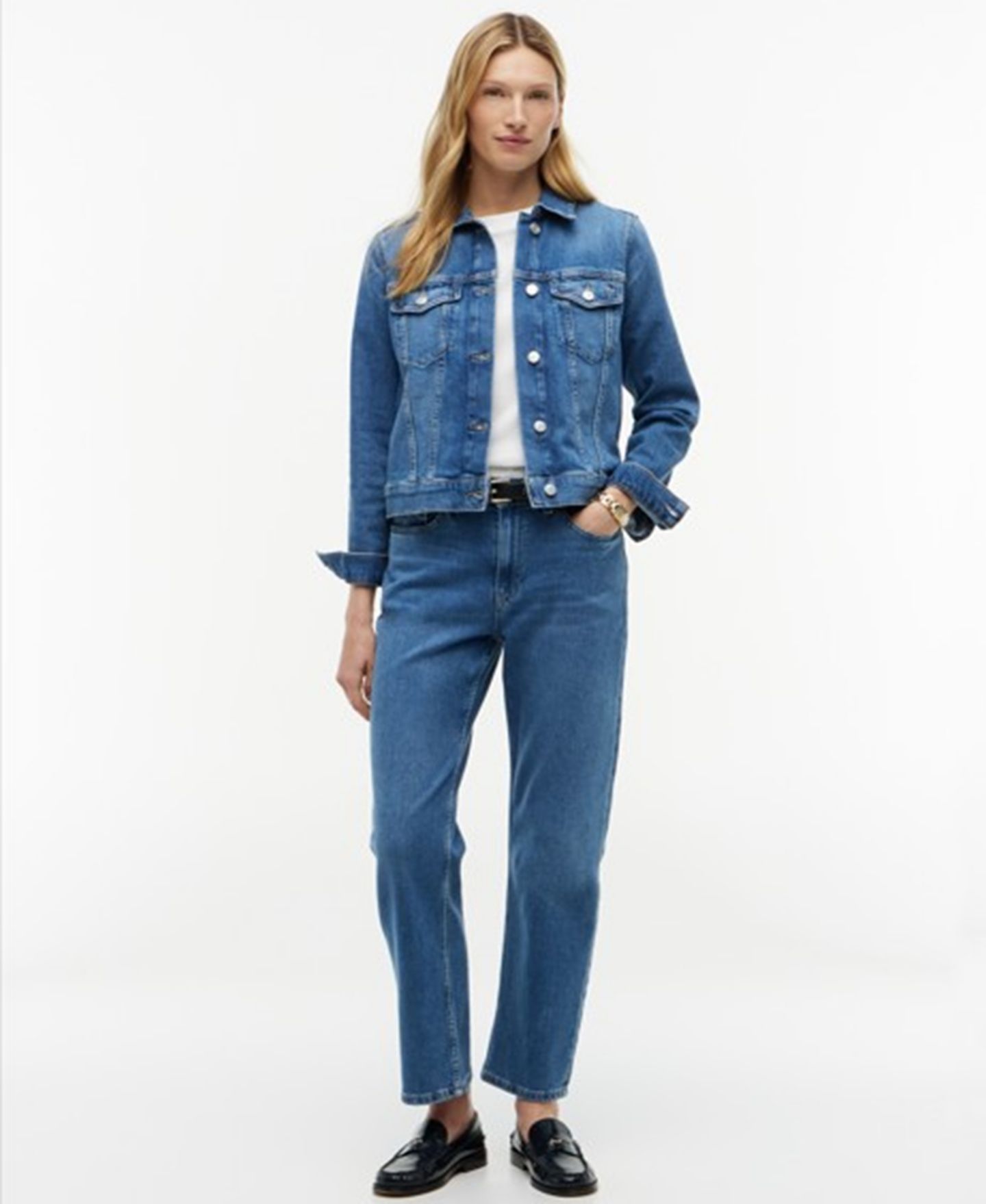 Женская куртка Tommy Hilfiger Slim-Fit Collared Denim Jacket, цвет: Синий — фото 2