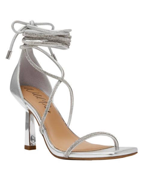 Женские сандалии Wild Pair Emiliaa Lace-Up Evening, цвет: Серебряный