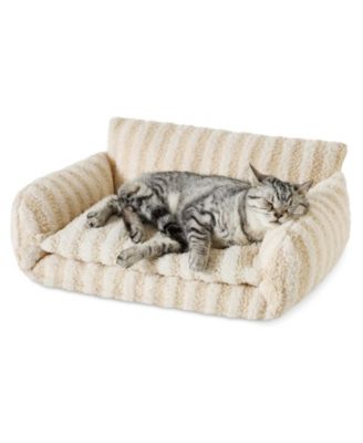 Fluffy Plush Cat Bed Double Layer Soft Pet Couch Sofa Nest Comfortable Sleeping Easy Clean For Small Cats Dogs