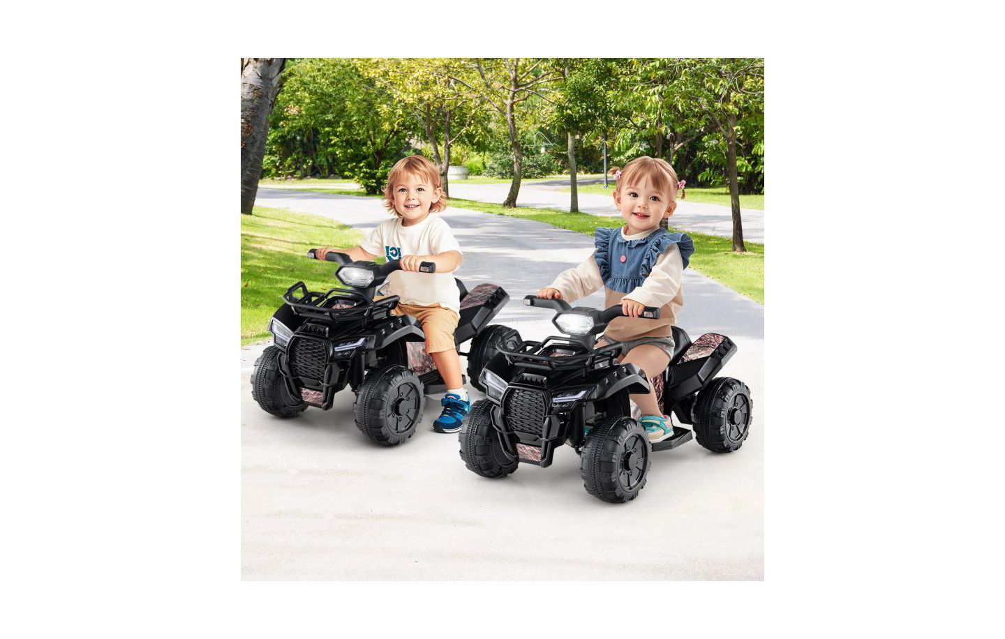 Детская игрушка HONGGE 6V Kids ATV Quad Electric Ride-On with LED Light, Ages 18-36 Months, цвет: Чёрный — фото 4
