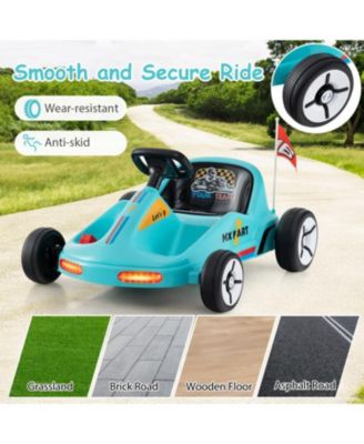 12V Electric Go Kart for Kids with Remote Control and Music-Blue