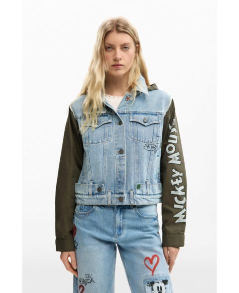 Женские куртки Desigual Bimaterial parka Mickey Mouse