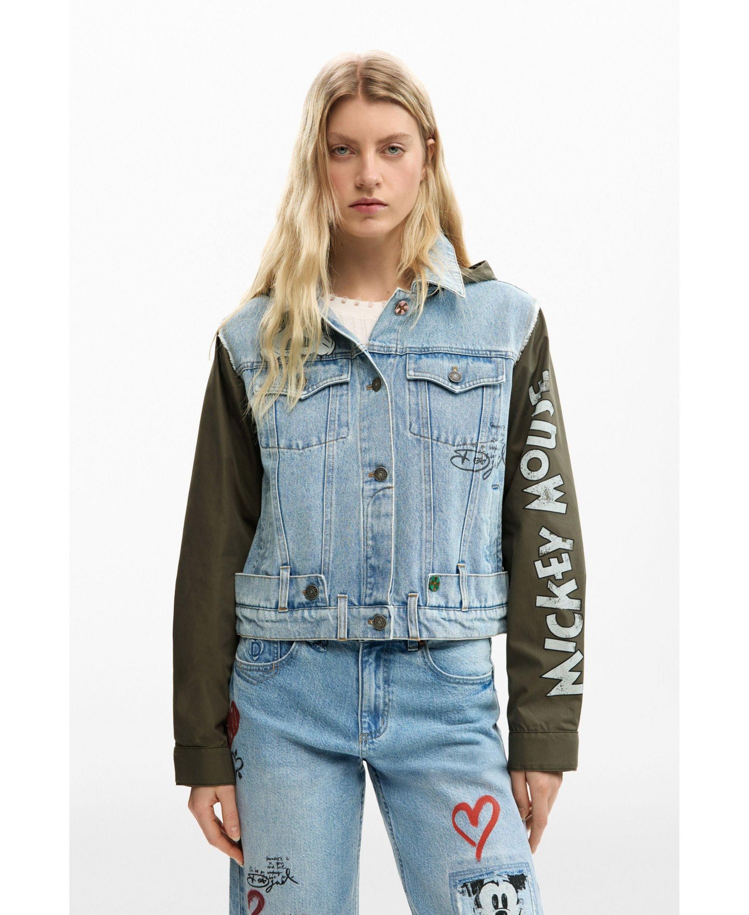 Women's Bimaterial parka Mickey Mouse