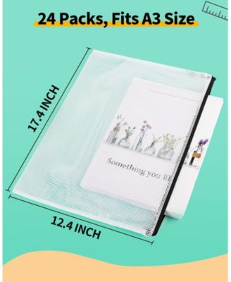 24pcs Mesh Zipper Pouch Large Organizer Waterproof Storage Bags Travel Office Home