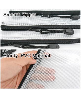 20pcs Mesh Zipper Pouch A6 Clear Pencil Case Travel Storage Bag