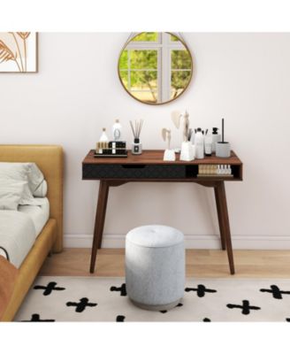 Modern Desk Mid Century Style with Drawer and Open Shelf