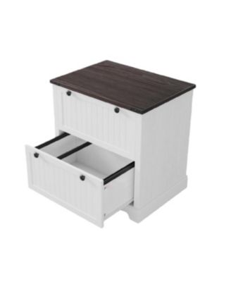 Farmhouse Lateral File Cabinet with 2 Drawers and Hanging File Storage