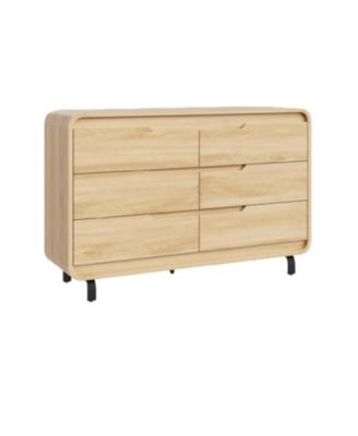Modern Wood Dresser with 6 Storage Drawers