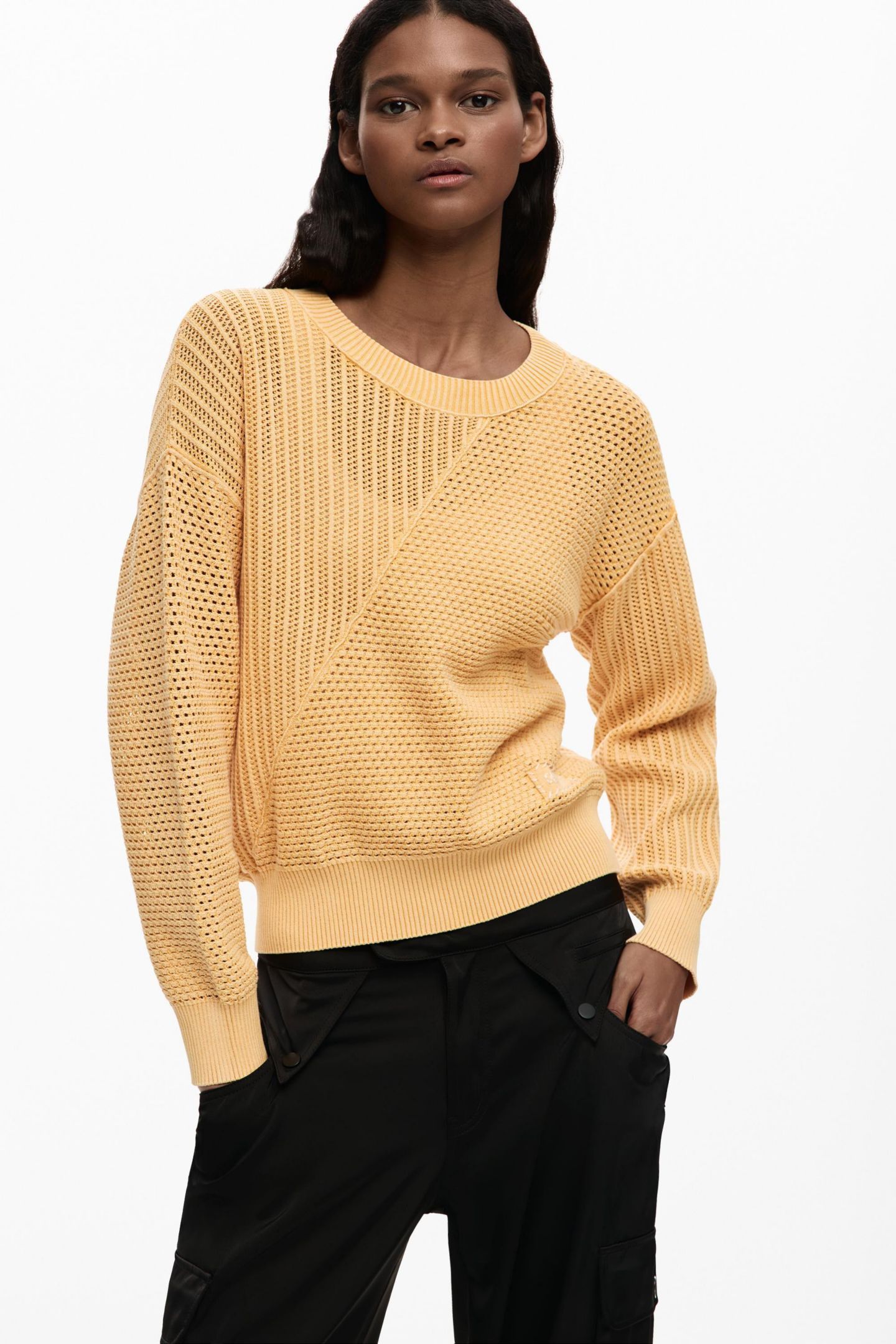 Женский свитер Desigual Basic knit, цвет: Жёлтый — фото 4