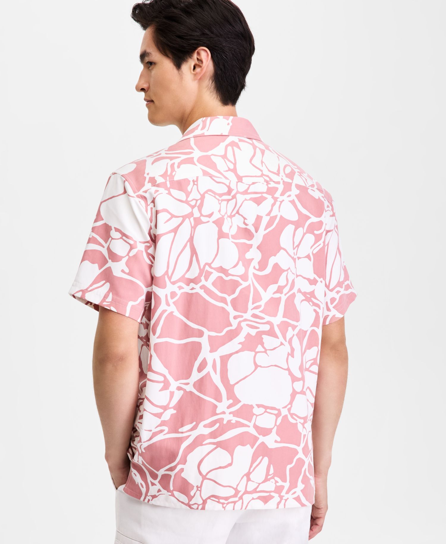 Men's Short-Sleeve Paperweight Floral Shirt, Macy's Exclusive