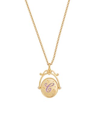 C Initial Cornflower Gold Spinner Chain Necklace