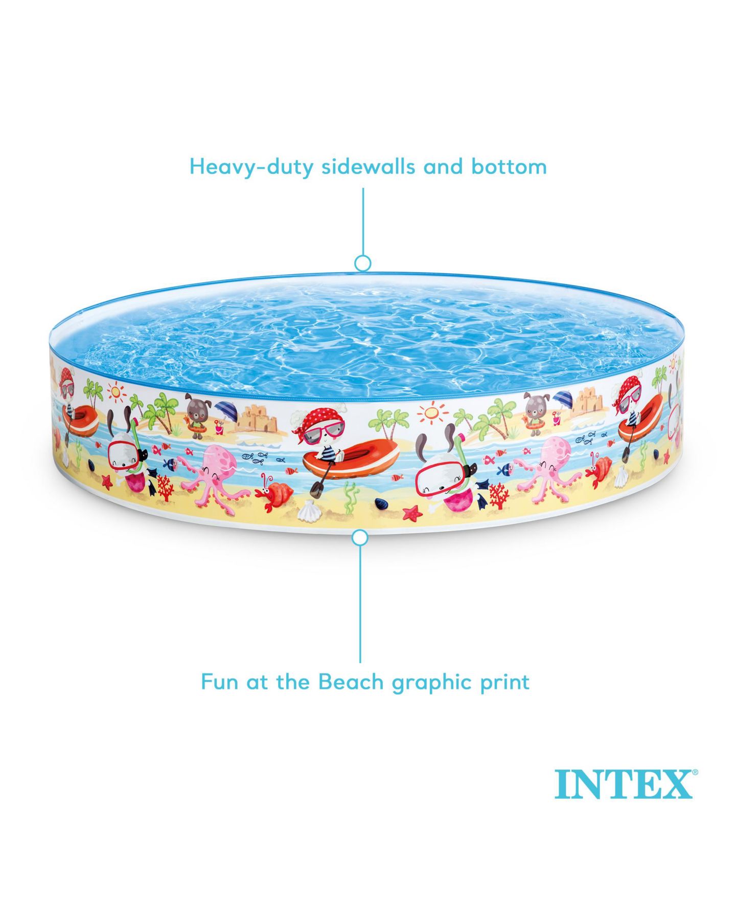 Детский надувной бассейн Intex Beach Days Snapset, 60" x 10", 119 галлонов, от 3 лет — фото 4