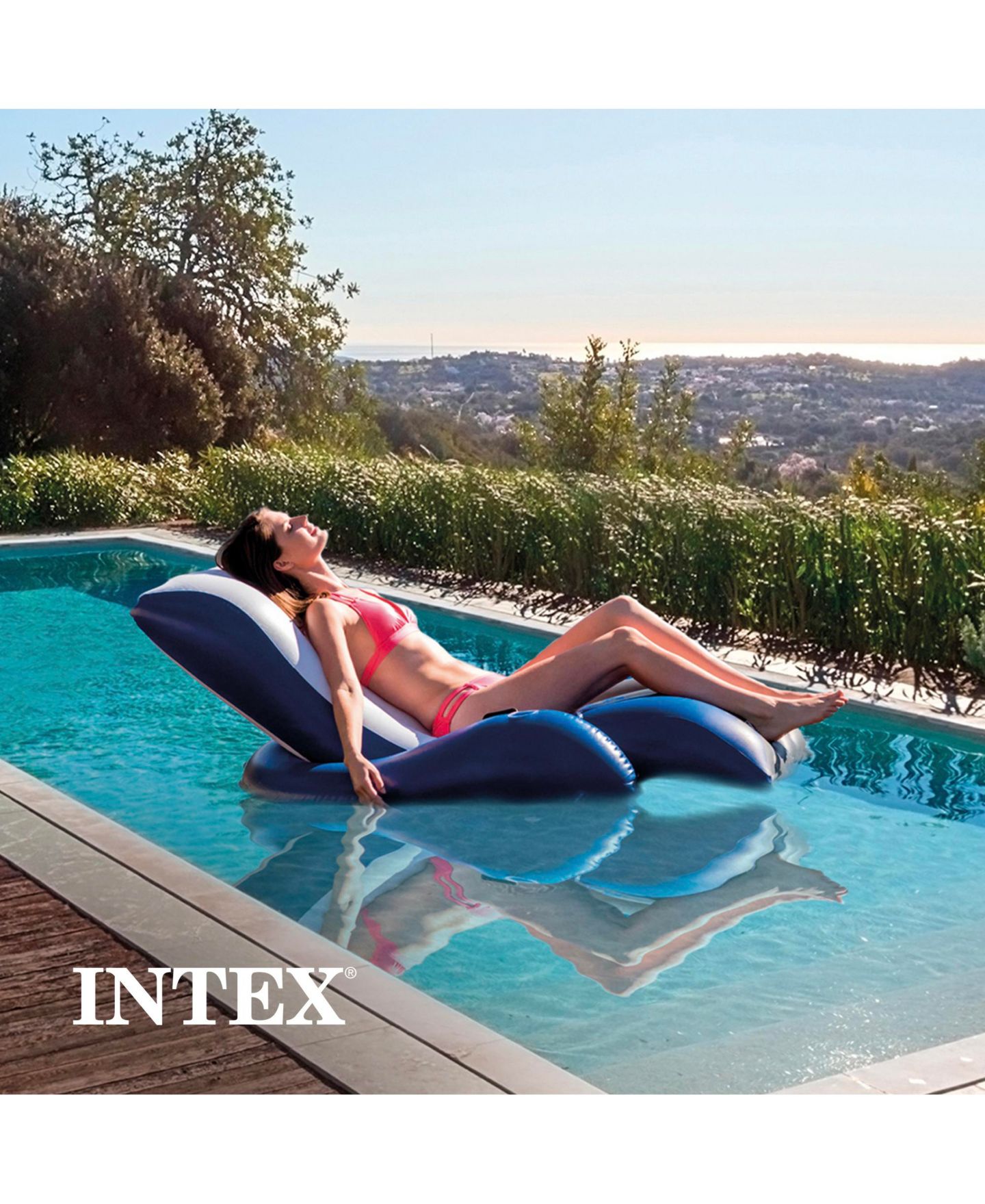 Детская игрушка Intex Floating Recliner Inflatable Cup Holder Lounge Chair, Ages 14 & Up — фото 2