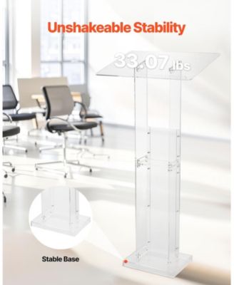 Podium Stand, 50" Acrylic Lectern, Portable Laptop Desk, for Classroom