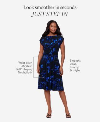 Women's Floral Print Boat Neck Dress