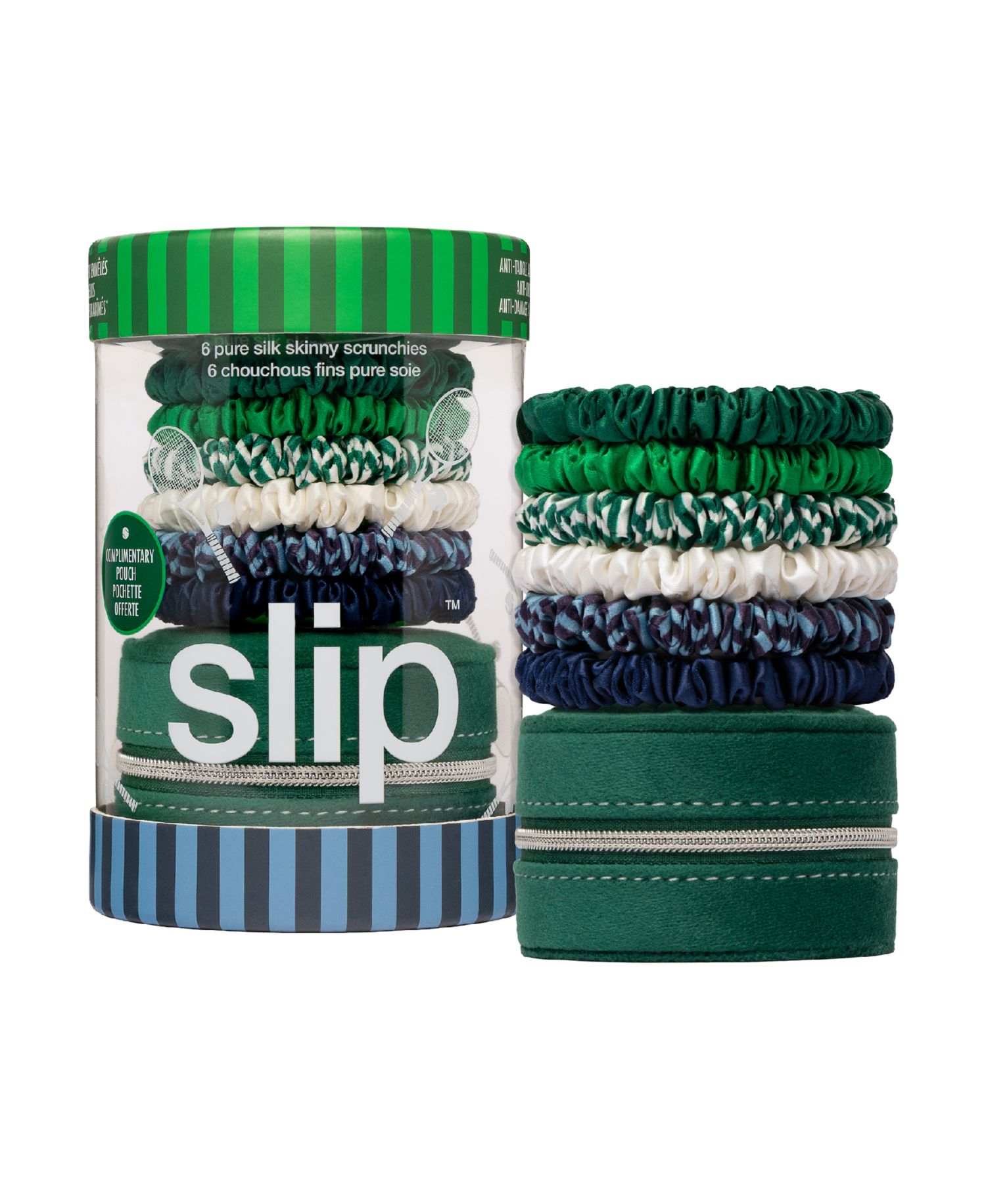 6-Pc. Pure Silk Skinny Scrunchies and Complimentary Pouch Set