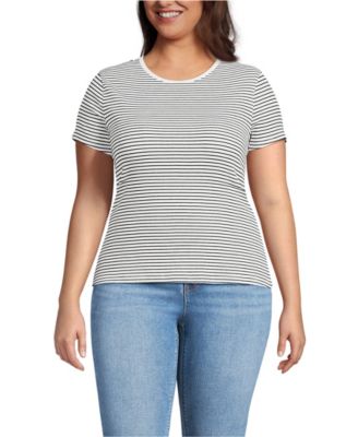 Plus Size Short Sleeve Crew Neck Micro Rib Mini Tee