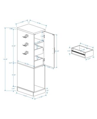 44.49" Slim AV Media Stand with 2 Drawers & 3 Hooks