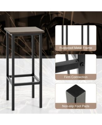 Counter Height Bar Stools Set of 4 with Wood Frame