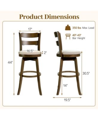 30.5 in Swivel Bar Height Stools Set of 2