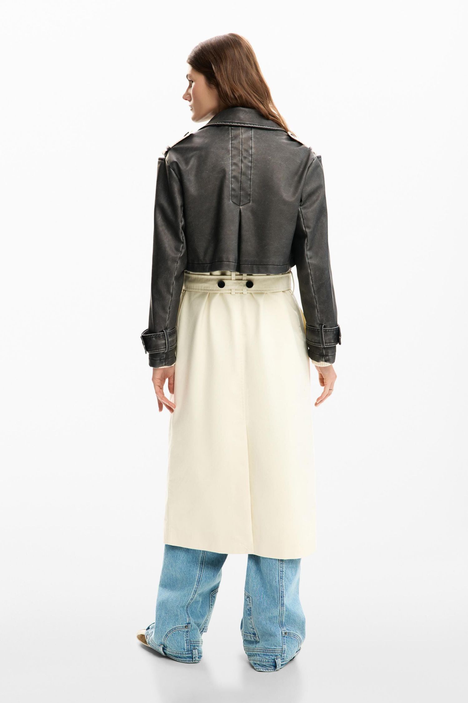 Women's Detachable trench coat combined