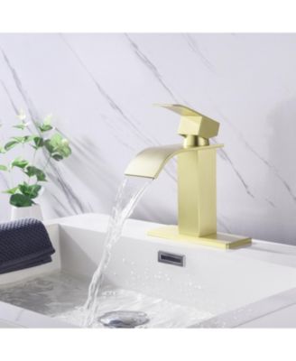 Waterfall Spout Bathroom Faucet Single Handle Bathroom Vanity Sink Faucet