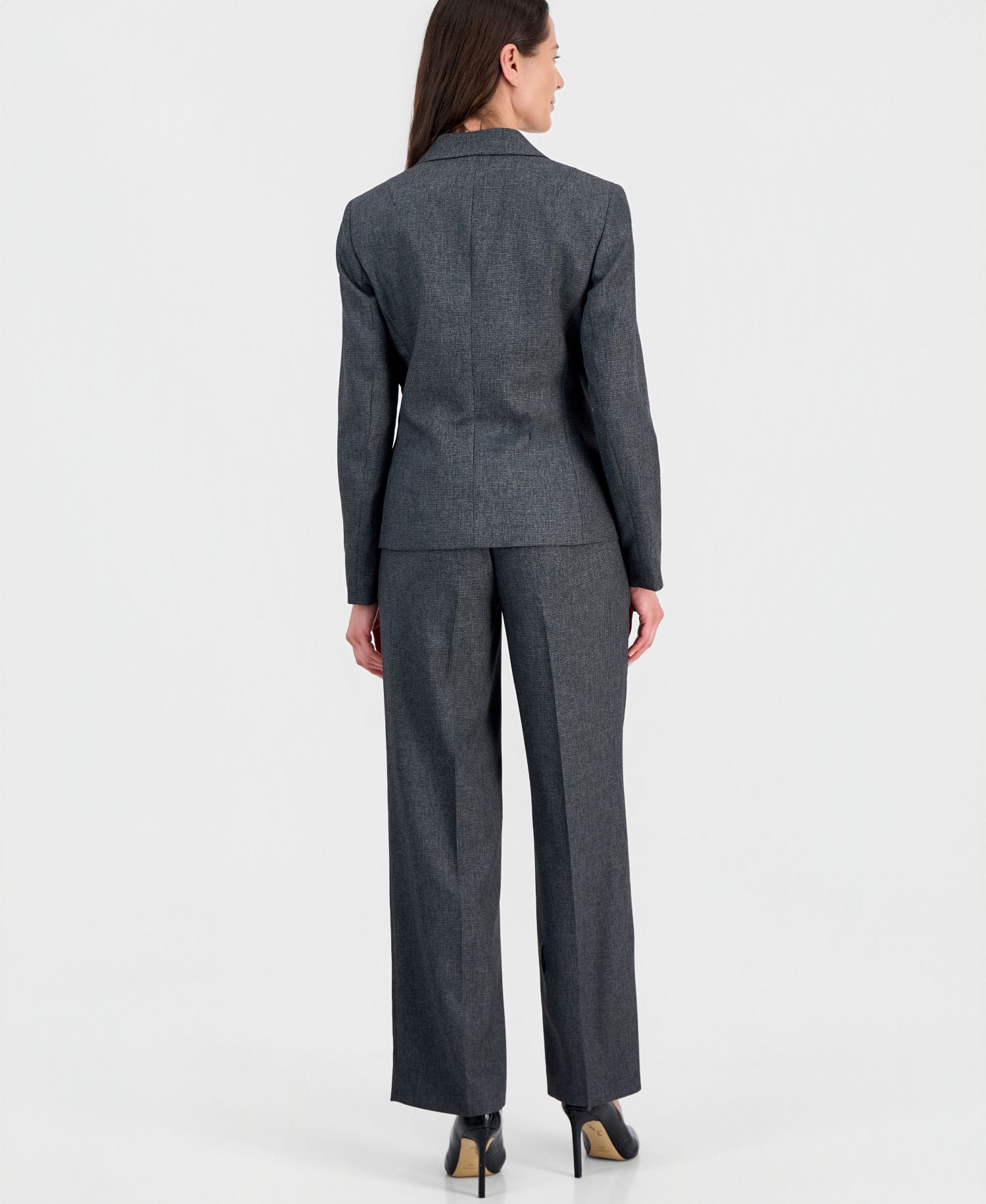 Women's Four-Pocket Jacket & Fly-Front Wide-Leg Pants Suit