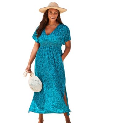 Women's Pack and Go Wrinkle-Resistant Maxi Cover Up Dress